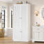 Bathroom Armoire de salle de bain H 70,9 "avec portes à volets | Finition peinte imperméable | Rangement multifonctionnel pour la salle de bain, la cuisine et le bureau | Support à vin gratuit