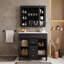 Ensemble de meuble-lavabo avec lavabo en céramique, armoire à pharmacie, 2 tiroirs et tablettes