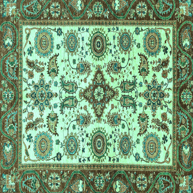 Washable Oriental Indoor Rug, Square 3'