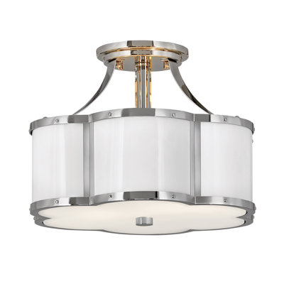 Chance 2-Light Semi-Flush Mount Ceiling Light with Etched Lens