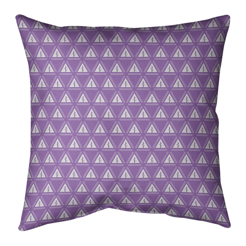Coussin décoratif à motif d’arbre minimaliste classic Barbra, 14 po x 14 po, Violet clair, Bourre en polyester