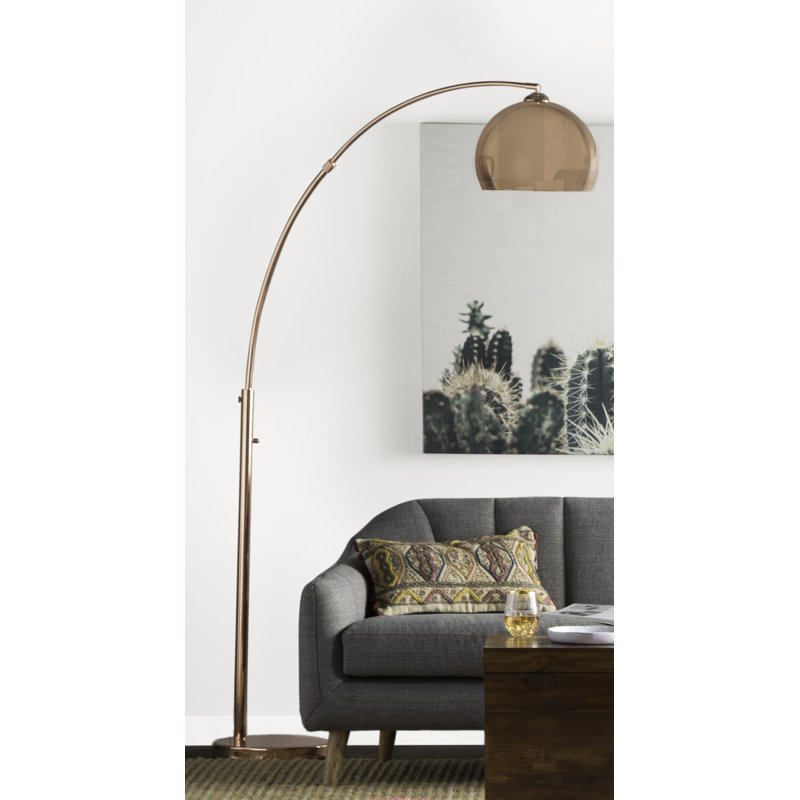 Lampe sur pied arquée 80 po Siggi, Cuivre rose