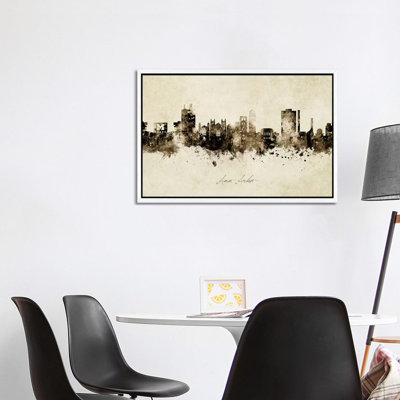 Ann Arbor Michigan Skyline Vintage by Michael Tompsett - Print on Canvas