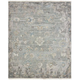 Aketzalli Hand Knotted Oriental Area Rug in Green