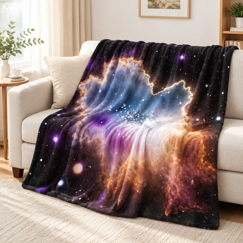 Jeté en flanelle Cozy Galaxy Nebula, L 60 po x l 50 po