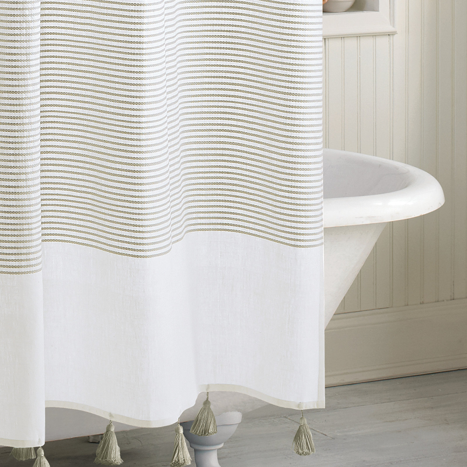 Panama Cotton Shower Curtain, Taupe