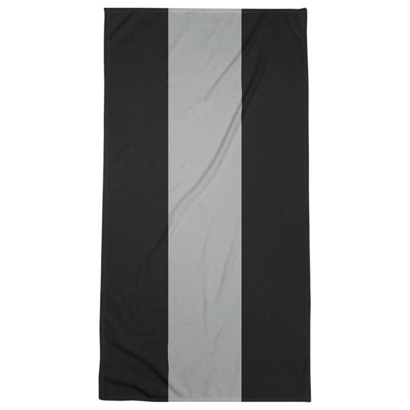 Lightweight Bath Towel, Black/Silver/Black, Microfiber