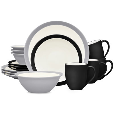 Noritake Colorwave 16-piece Curve Dinnerware Set, Service For 4 In Slate,graphite