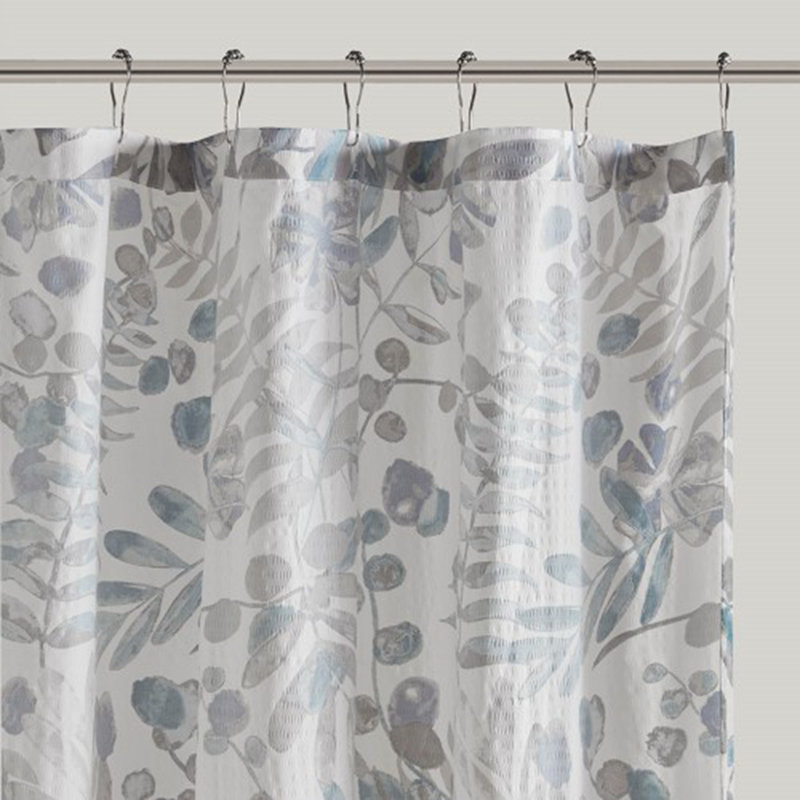 Printed Seersucker Shower Curtain