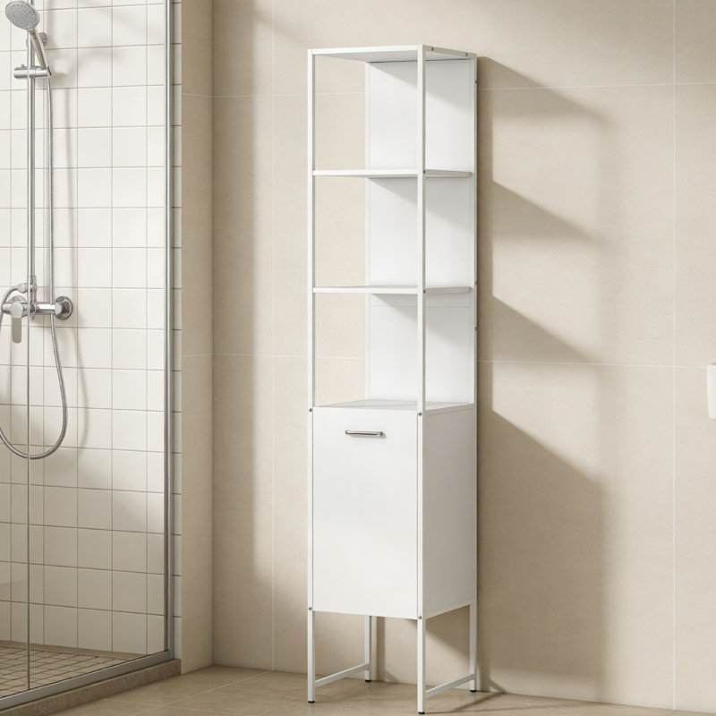 Engineered Wood Freestanding Bathroom Cabinet, White