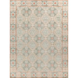 Capistrano Oriental Area Rug in Peach/Soft Blue/Tan