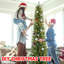 Arbre de Noël 6 pi avec 150 lumières DEL chaudes - arbre en PVC mince avec 358 pointes, conception compacte, support en métal stable, facile à assembler-1192134458