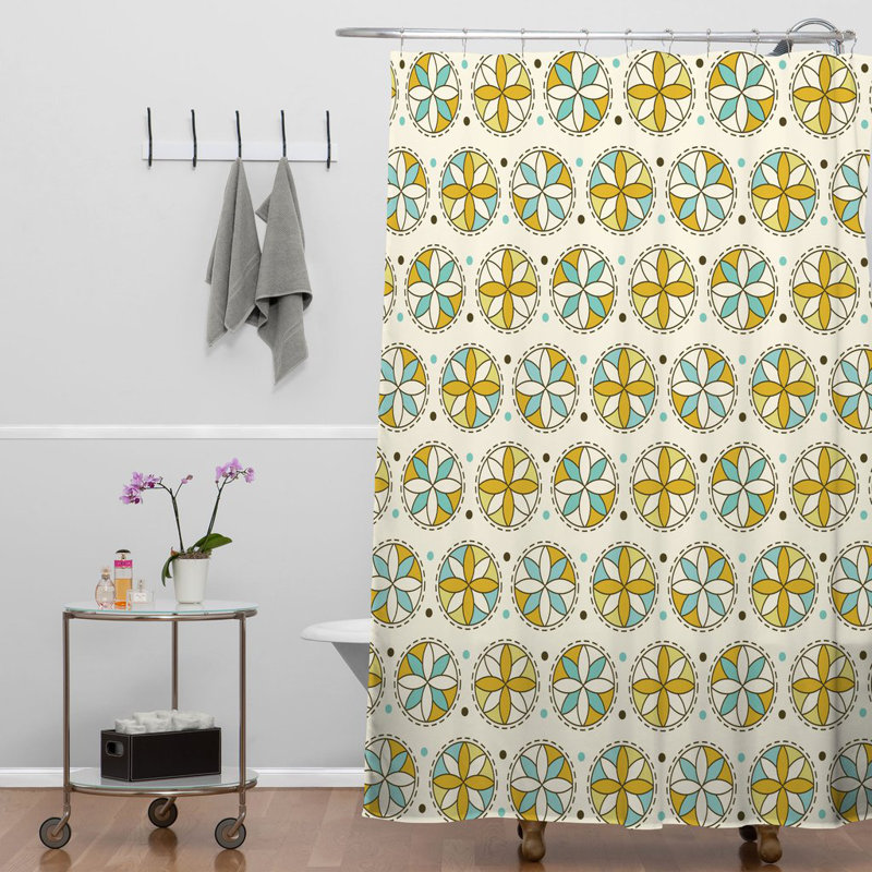Heather Dutton Floral Shower Curtain with Hooks Included
