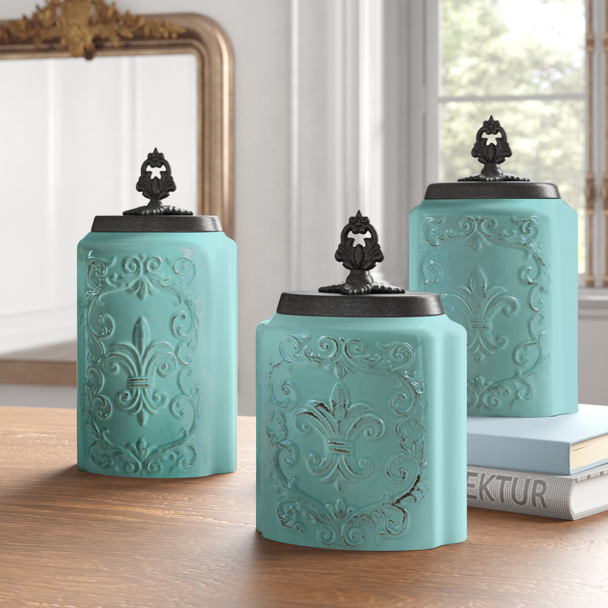 Tecumseh Ceramic Kitchen Canisters - Set of 3