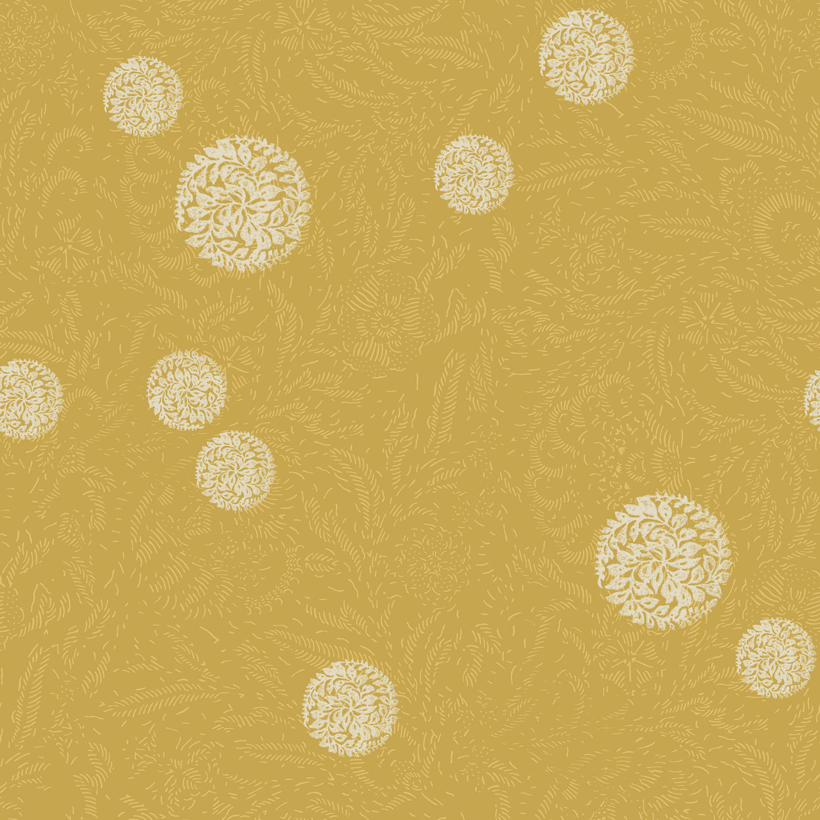 Yuki Osada Floral Wallpaper, White/Gold