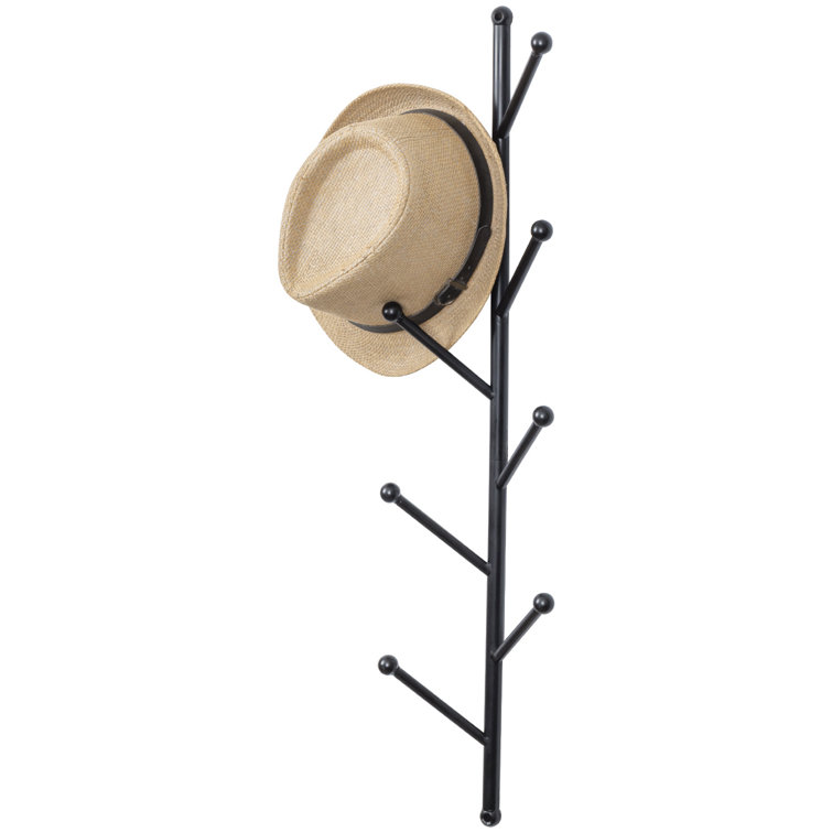 Latitude Run® Metal 8 - Hook Wall Mounted Coat Hat Rack in Black