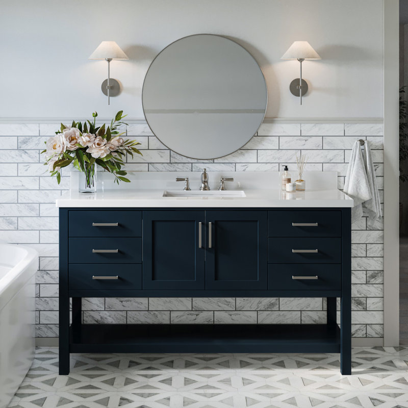Magnolia Bath Vanity Rectangular Basin S061SWQ, Midnight Blue, Rectangular