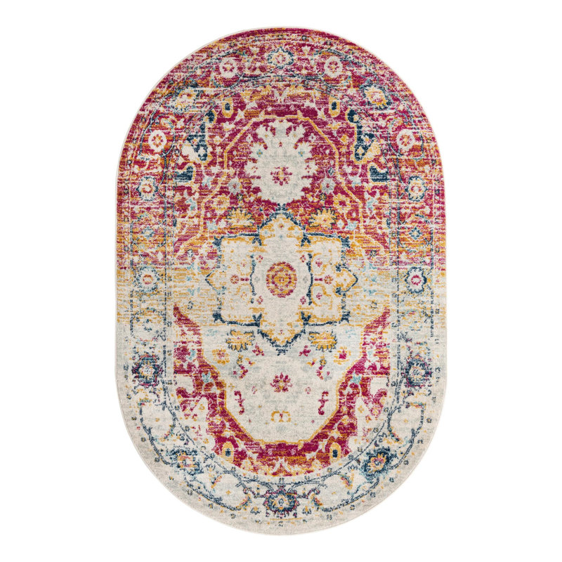 Hagberg Oriental Indoor Rug, Oval 4' x 6'
