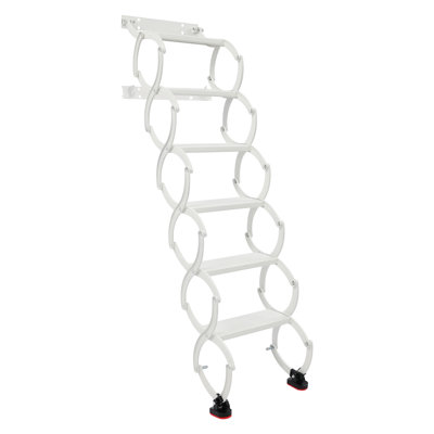 6 Steps Wall Mounted Retractable Folding Ladder