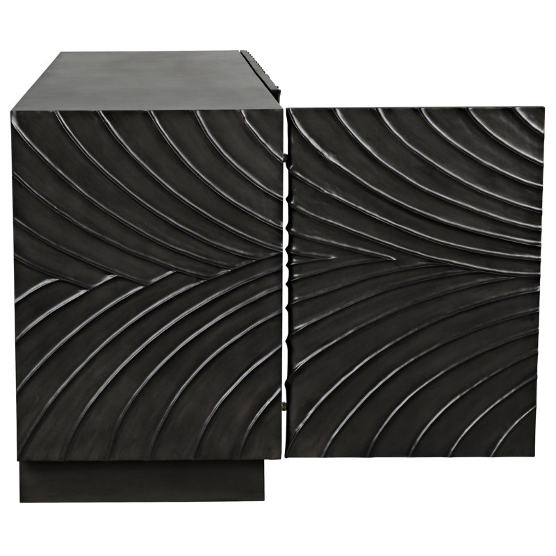 Cavalier 80'' W Solid Wood Sideboard, Black