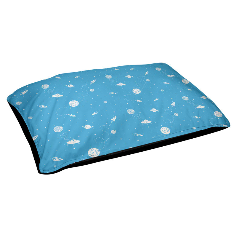 Coussin extérieur pour chien extérieur space Byrge, Moyen (L 29,5 po x P19,5 po x H 9,5 po), Bleu sarcelle