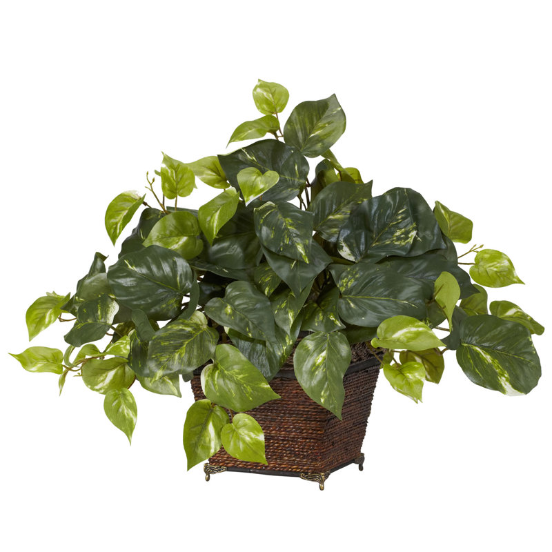 Plante de feuillage artificiel 17" en pot de fleurs