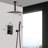 Ceiling Mounted Shower System Matte Black - 10" Head & Handheld For Bath Unit-126673592