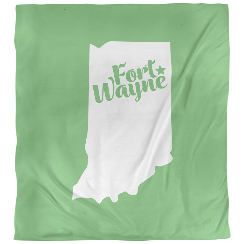 Housse de couette simple fort wayne Indiana, Housse de couette pour lit simple, Vert, Polyester brossé