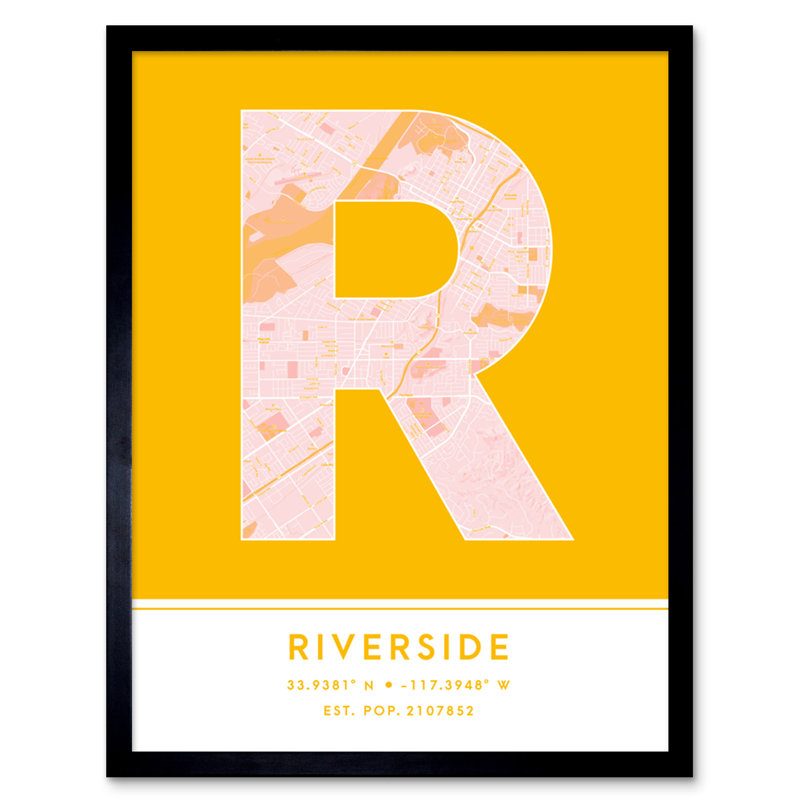 Riverside United States City - Single Picture Frame Typography