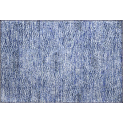 Tapis bleu Prisco lavable à la machine de qualité supérieure