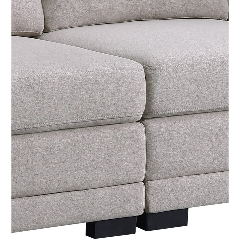Canapé modulaire réversible en tissu de lin moderne avec repose-pieds Krist96