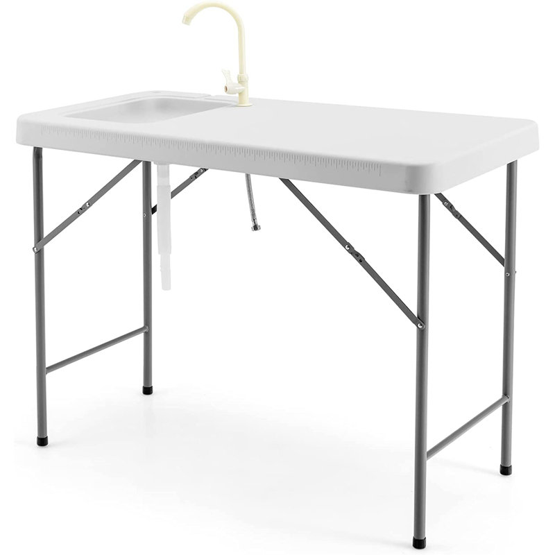 Rectangular Steel Outdoor Camping Table - 115 cm W 59 cm D