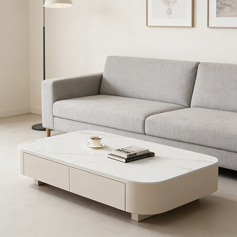 Table basse Modern Simplicity Home, Blanc / gris clair