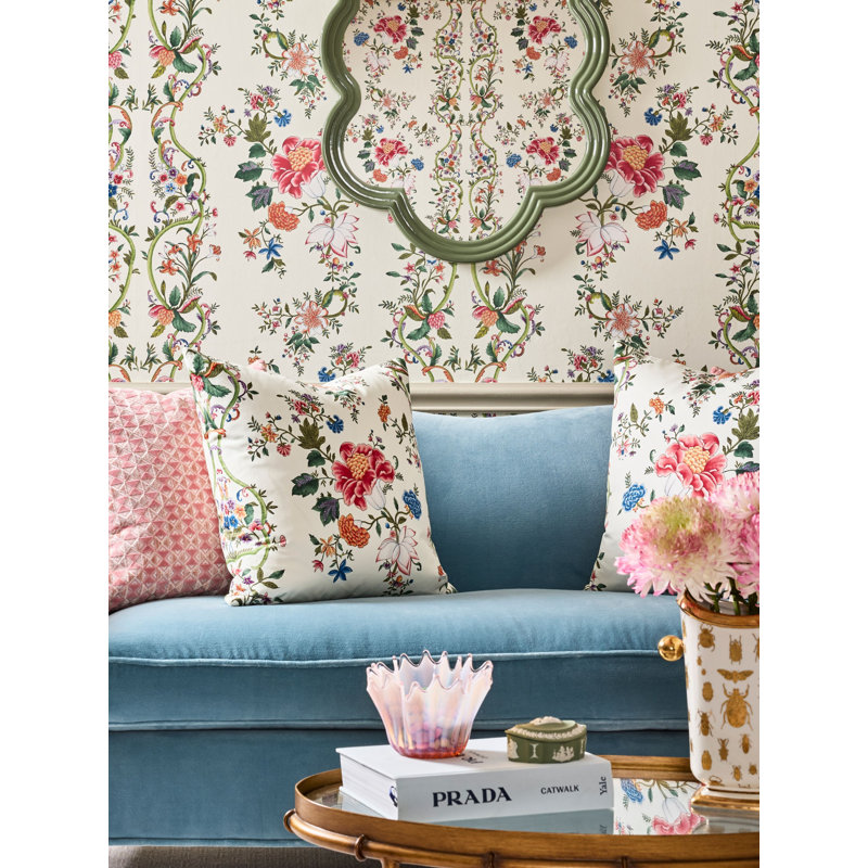The MET x The House of Scalamandre Camellia Trellis, Butter Blue