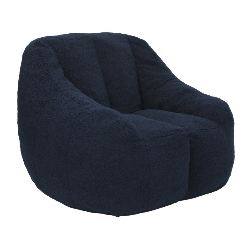 Bean Bag Chair With Filler, Dark Blue Teddy