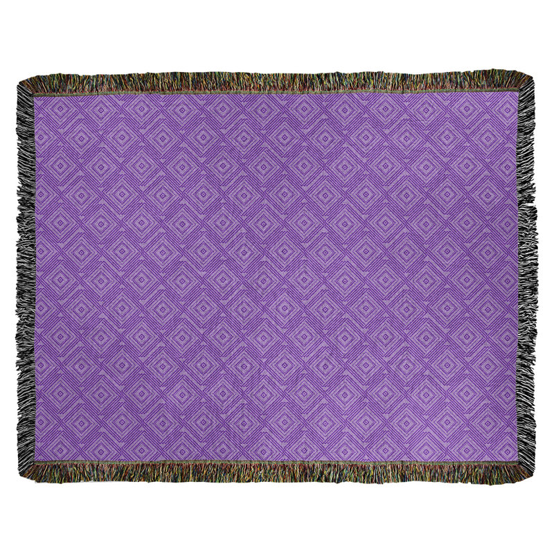 Couverture en coton tissé Katelyn Elizabeth, l 60 po x L 80 po, Mauve