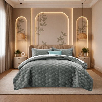 Ensemble de couvre-lit à motif géométrique Modern Modern