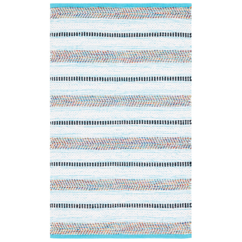 Tapis rayé en coton Gavankar, Rectangle 2 pi x 3 pi