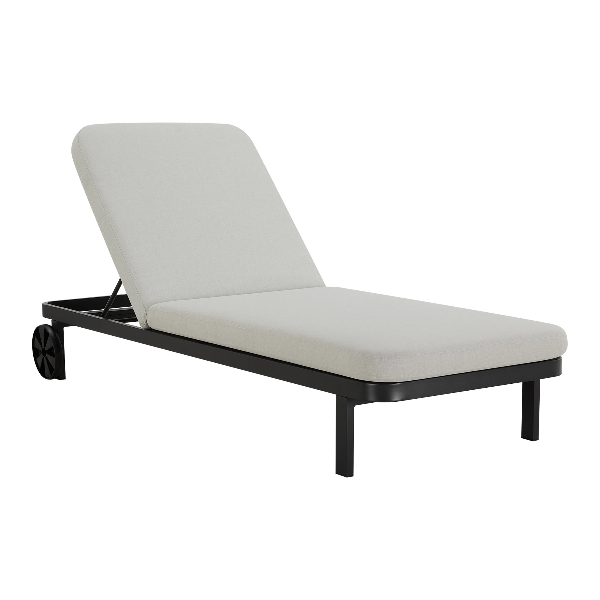 Callio Outdoor Aluminum Chaise Lounge With Cushion, Beige