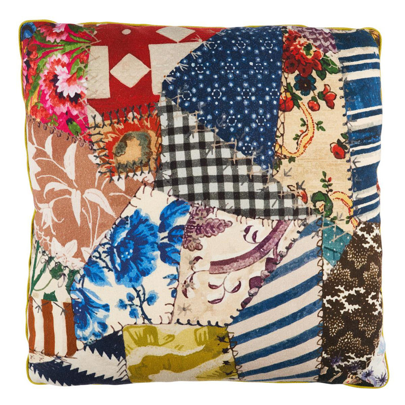 Schumacher x Johnson Hartig Hotch Potch Crazy Quilt Pillow