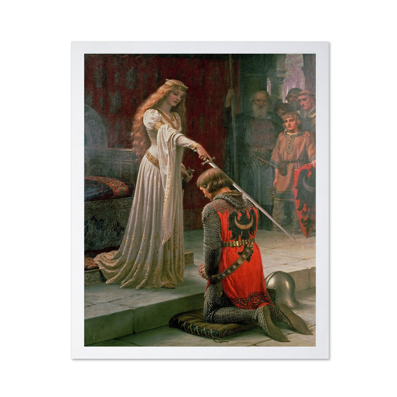 Edmund Leighton - La distinction, Poster, White Framed, 16"H x 20"W
