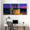 Abstrait nuit étoilée, ensemble de 3 reproductions d'art sur toile en pierre