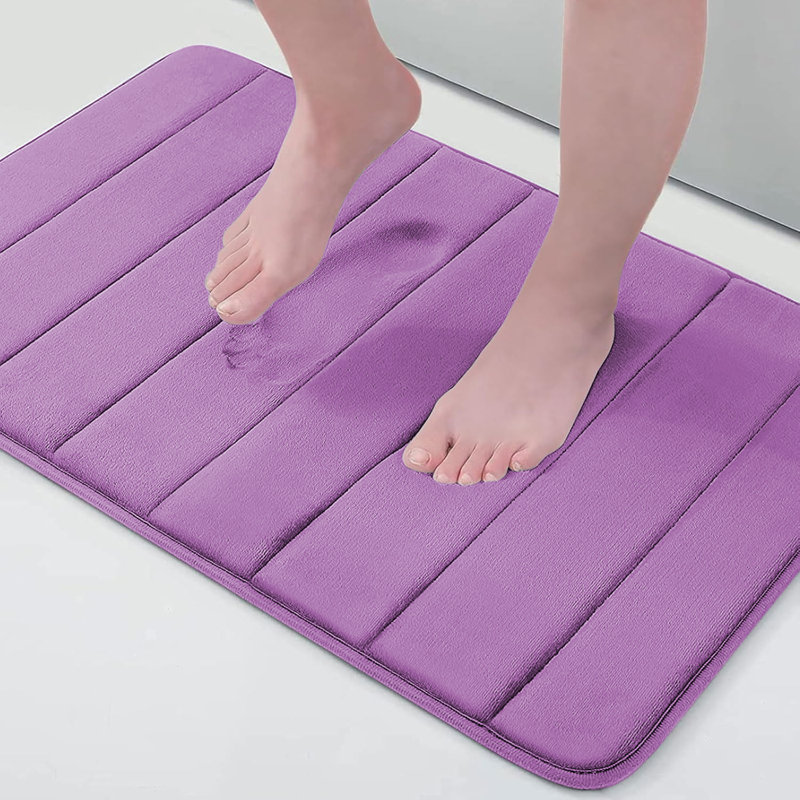 Navaiah Premium Memory Foam Bath Mat - Ultra Soft, Absorbent, Anti-Skid and Machine-Washable, 40cm x 60cm, Lilac