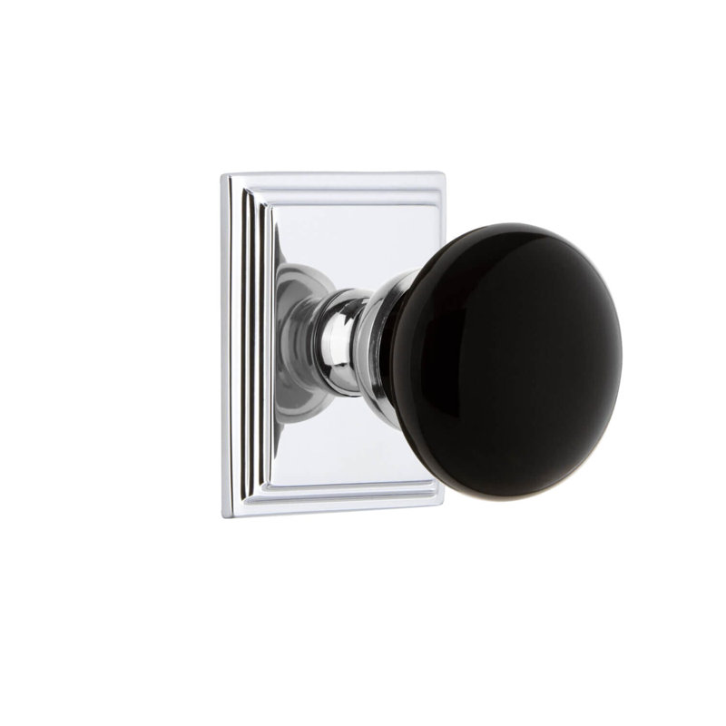 Rosette Grandeur Carré avec bouton Coventry, Chrome brillant