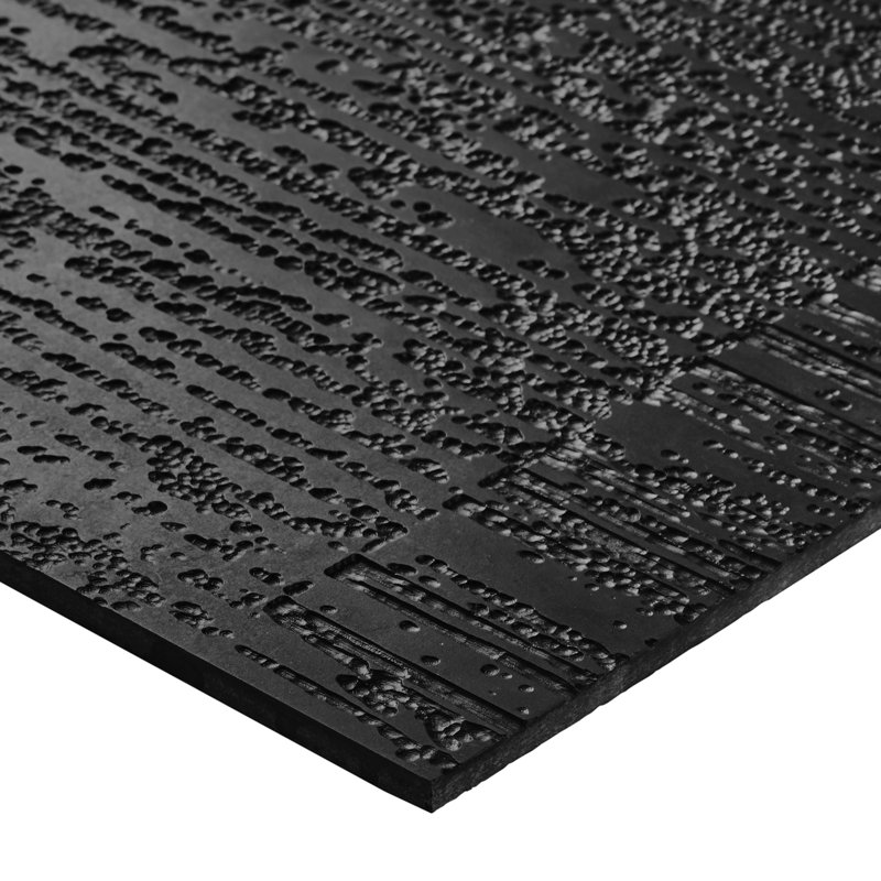 Stretto 16x16 Textured Honed Marble Wall Tile, Black Jade