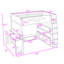 Lit mezzanine double en bois avec bureau, tablettes et lumière RVB contrôlée par l'application-2073767283