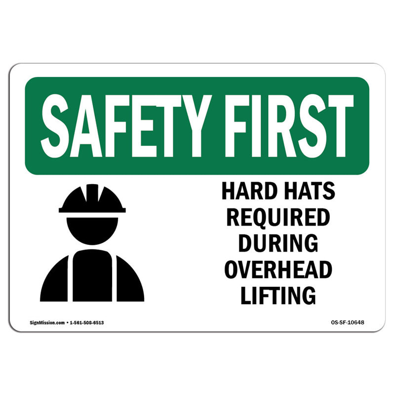 Safety First Sign, 12" H x 18" W x 0.1" D