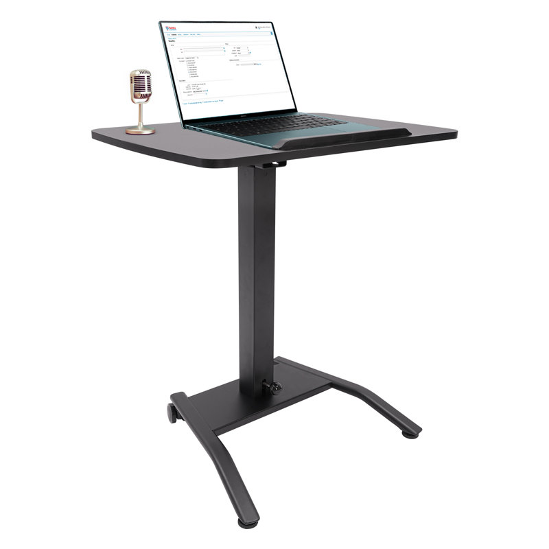 Table d'ordinateur inclinable avec roues de frein pour bureau à domicile Black, Noir