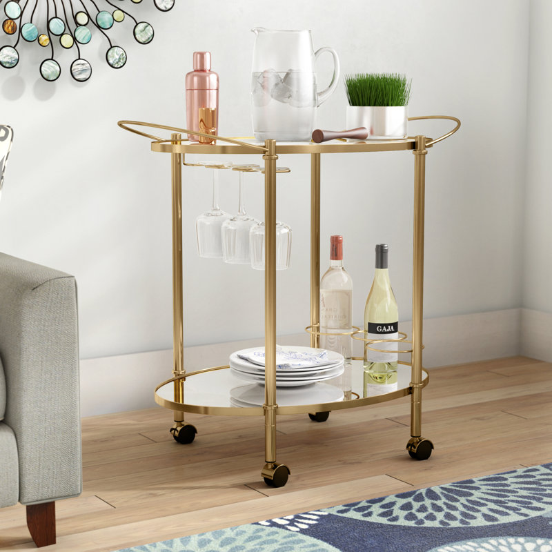 Metal Bar Cart, Champagne