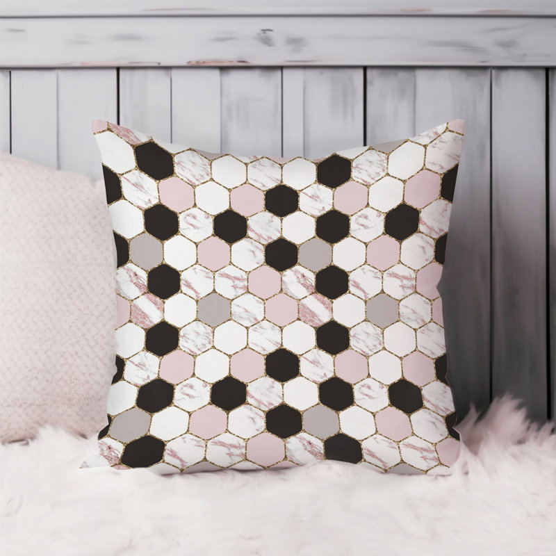 Abstract Hexagon Pattern I Mid-Century Modern, 20"H x 20"W